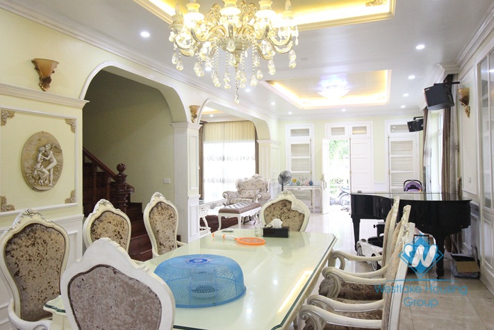 Beautiful house with large garden around for rent in Ciputra area, Tay Ho, Ha Noi