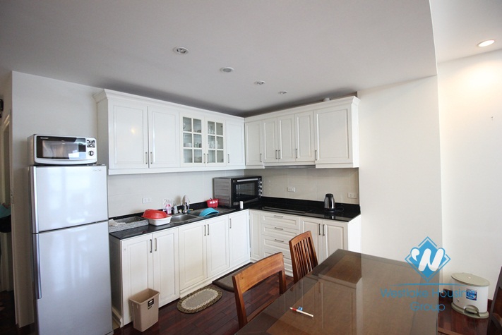 Lake view balcony apartment for rent in Yen Phu Village, Tay Ho