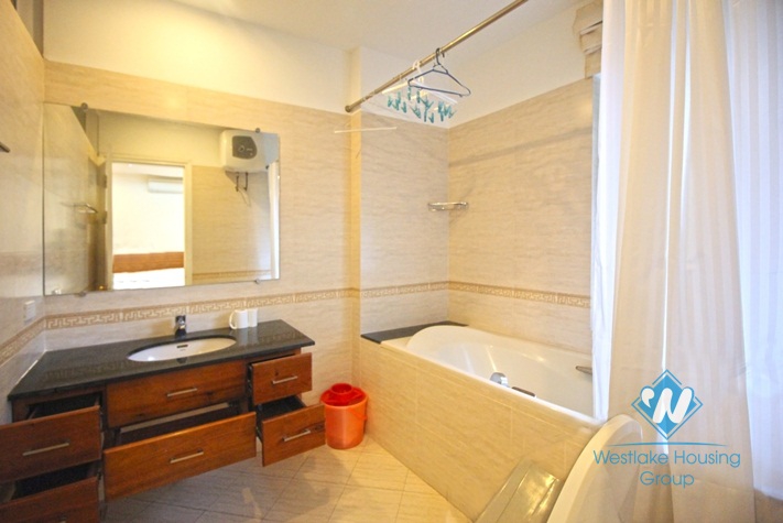 Lake view balcony apartment for rent in Yen Phu Village, Tay Ho