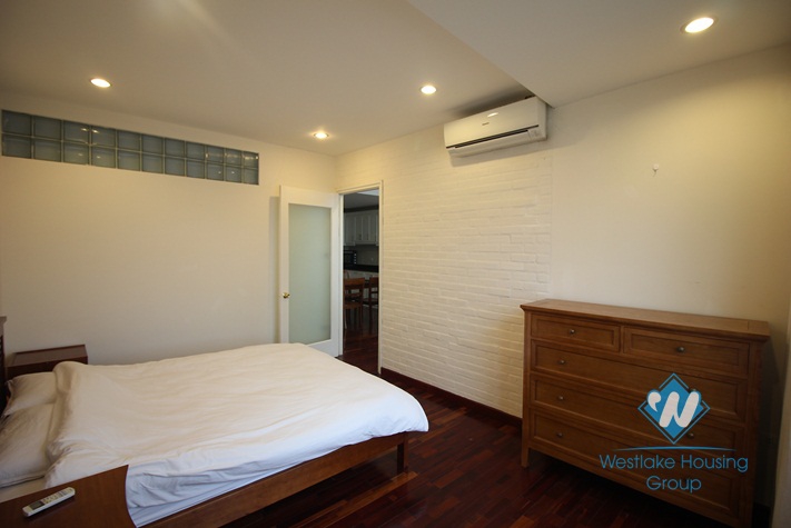 Lake view balcony apartment for rent in Yen Phu Village, Tay Ho