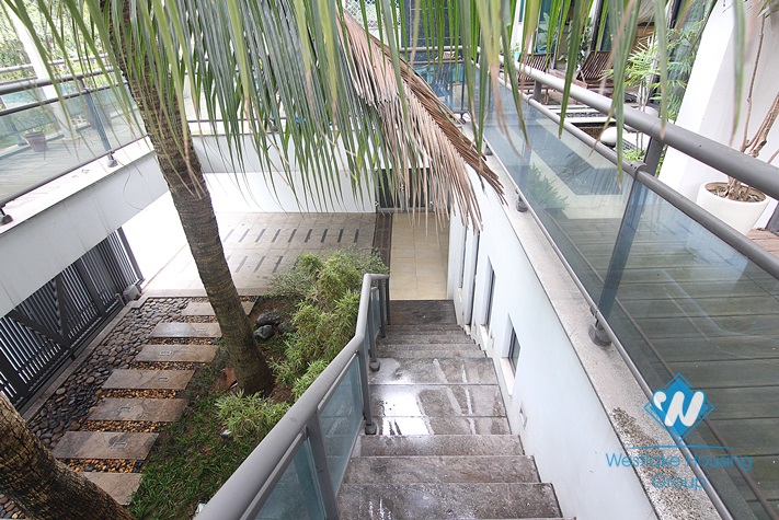 An exquisite villa for rent by Westlake Tay Ho with swimming pool splendid lake view