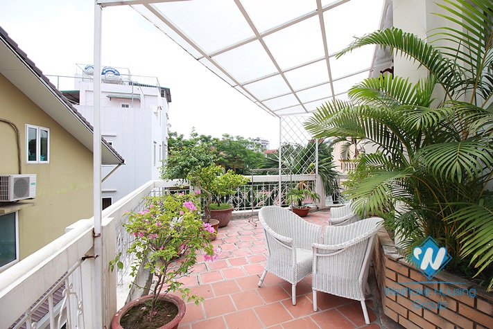 Apartment with large outside balcony for rent in Tay Ho street, Tay Ho, Hanoi