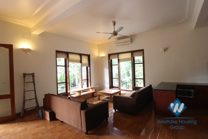 Beautiful house with big courtyard and swimming pool for rent in Xuan Dieu Street, Tay Ho District, Ha Noi