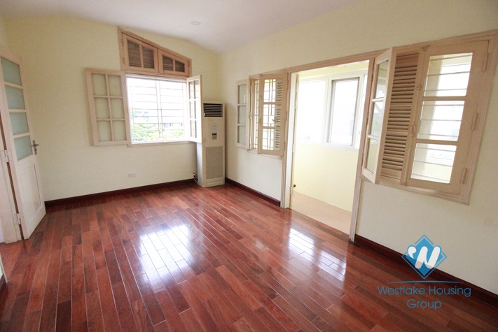 Wood floor house with a lot of light and 4 bedrooms for rent in Peach garden - Westlake, Tay Ho, Hanoi, Vietnam