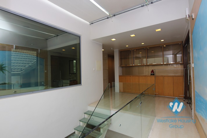 5 storey modern Tay Ho villa for rent with a car garage and elevator