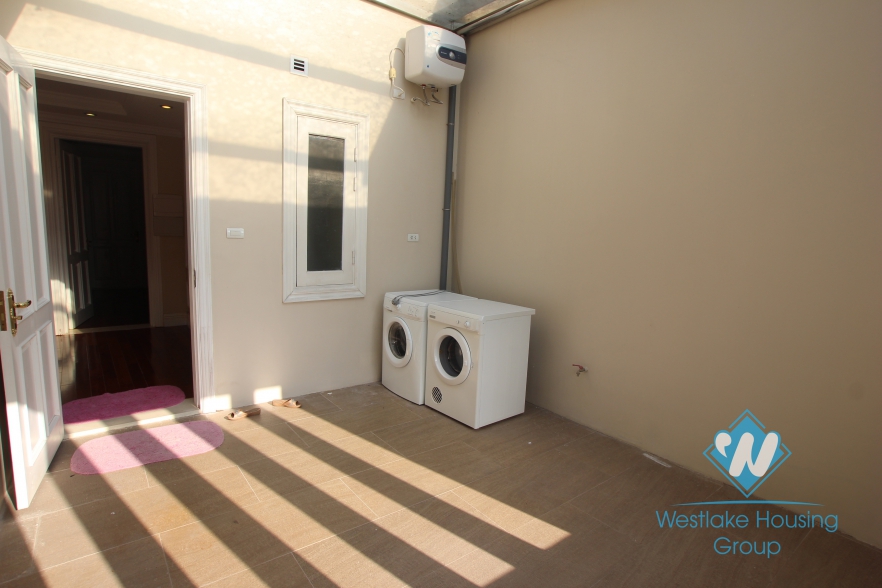 Unfurnish large size house with garden and swimming pool for rent in Ciputra, Tay Ho, Hanoi