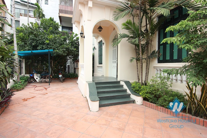 French style house with lake view terrace for rent in Westlake Tay ho, Hanoi, Vietnam