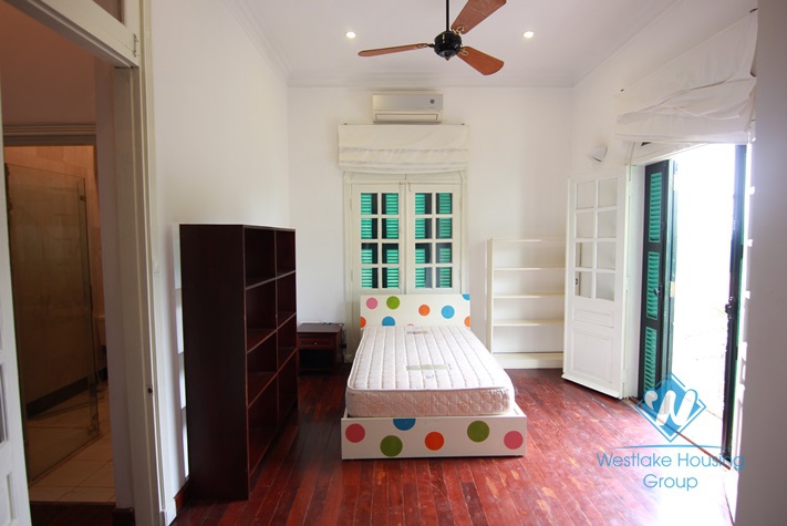 French style house with lake view terrace for rent in Westlake Tay ho, Hanoi, Vietnam