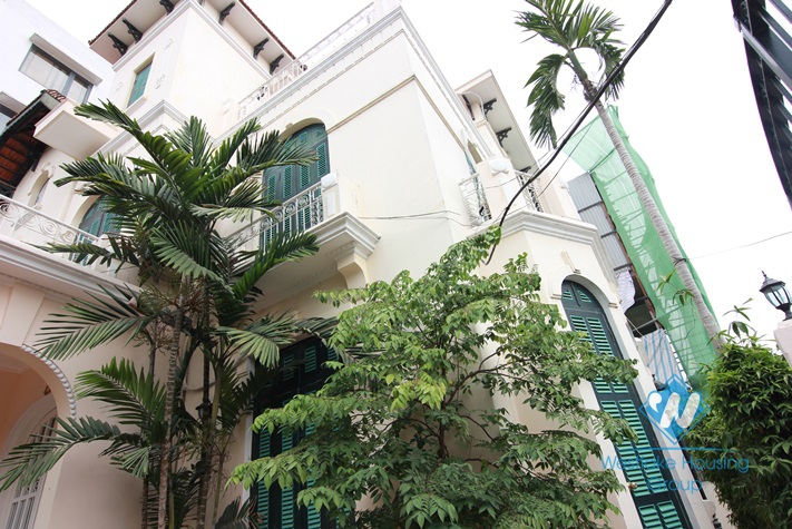 French style house with lake view terrace for rent in Westlake Tay ho, Hanoi, Vietnam