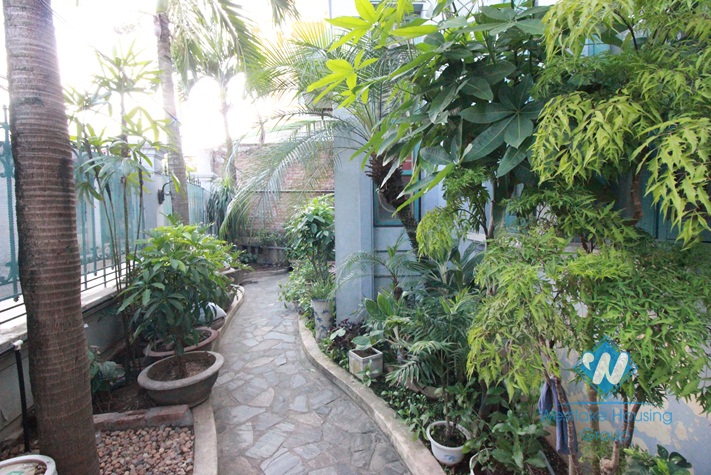 Spacious house for rent in Lac Long Quan Street, Tay Ho District, Hanoi