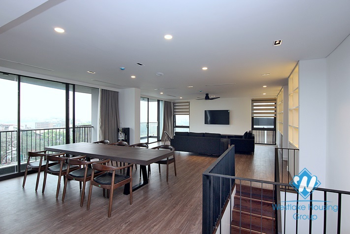 A premium 3 bedroom and working room apartment with lake view for rent on To Ngoc Van, Tay Ho