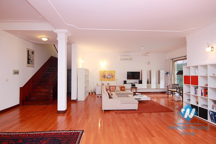 Beautiful house with big swimming pool for rent in Tay Ho District, Ha Noi