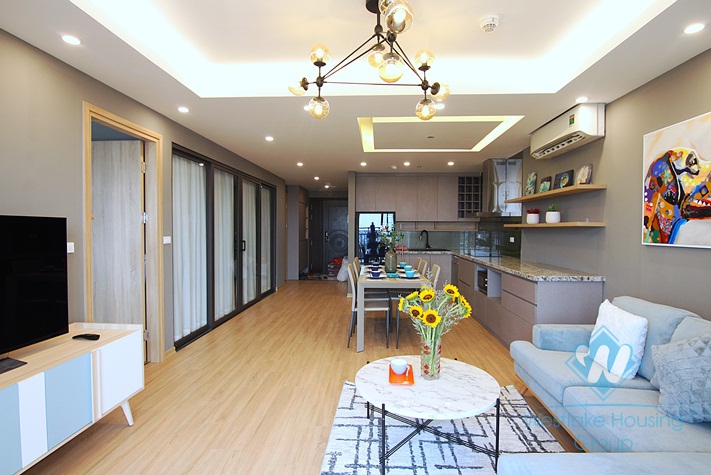 Bright and airy red river view 2 bedroom apartment for rent in D'. Le Roi Soleil building