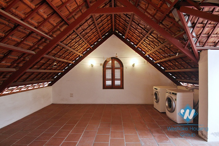 Nice house with large courtyard for rent in Tay Ho area, Westlake, Hanoi, Vietnam.
