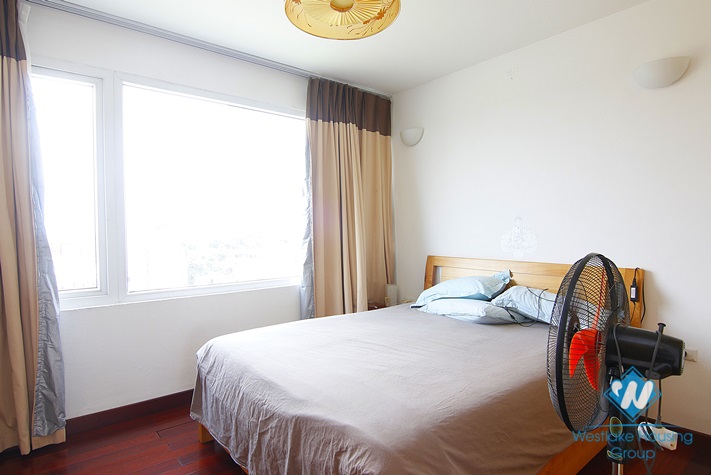 Lake view apartment with big balcony for rent in Truc Bach area, Ba Dinh District 