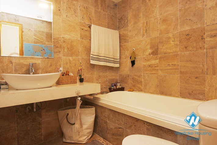 Lake view apartment with big balcony for rent in Truc Bach area, Ba Dinh District 