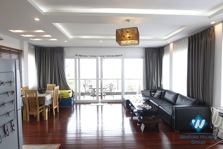 Lake view apartment with big balcony for rent in Truc Bach area, Ba Dinh District 