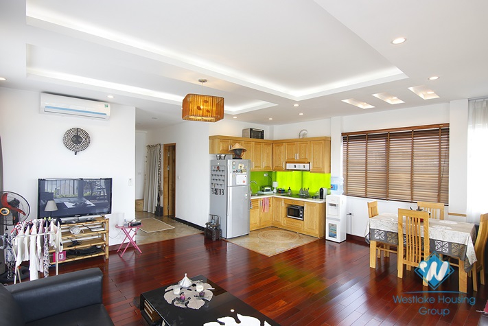 Lake view apartment with big balcony for rent in Truc Bach area, Ba Dinh District 