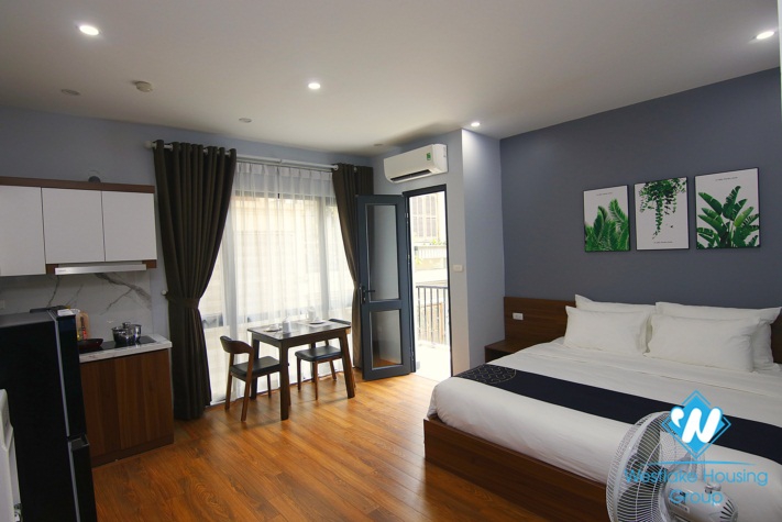 An Amazing 1 bedroom studio in soughtly with lovely balcony for rent in Ba Đình