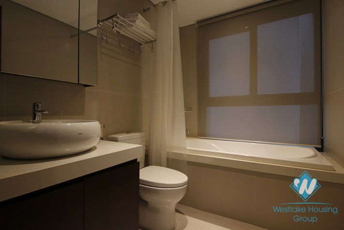 Serviced apartment with long balcony for rent in Kim Ma, Ba Dinh