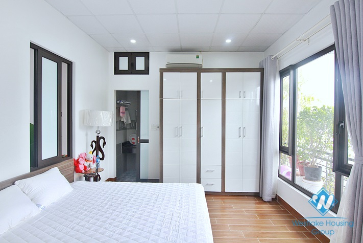 Green house with big yard for rent in An Duong, Tay Ho area