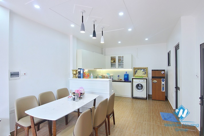 Green house with big yard for rent in An Duong, Tay Ho area