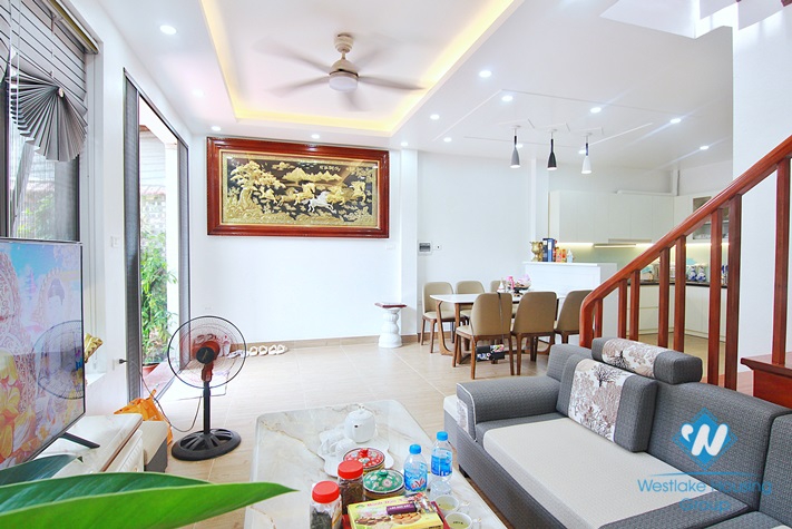 Green house with big yard for rent in An Duong, Tay Ho area