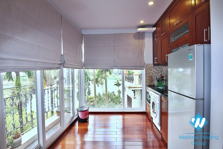 Bright spacious apartment with lovely view on Au Co street, Tay Ho, Ha Noi for rent