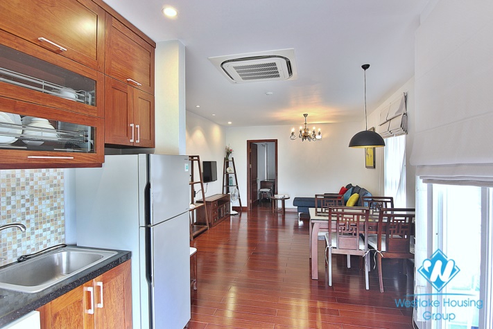 Bright spacious apartment with lovely view on Au Co street, Tay Ho, Ha Noi for rent