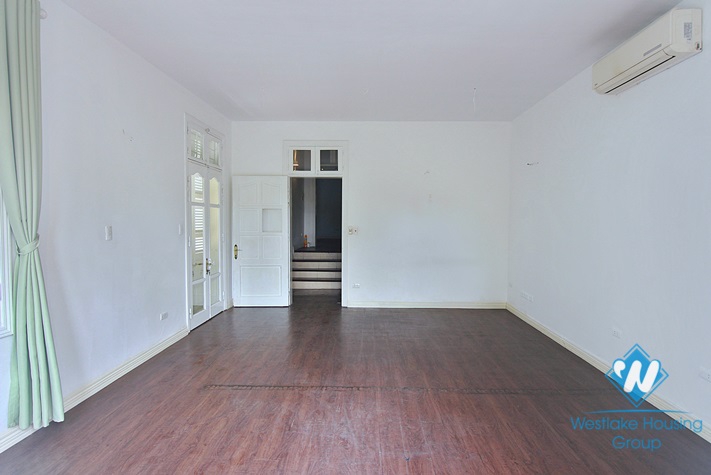 An unfurnished four-bedroom house on Tay Ho street, Tay Ho district