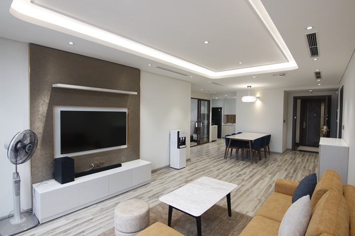 Morden and brand new three bedrooms apartment for rent in Giang Vo, Ba Dinh