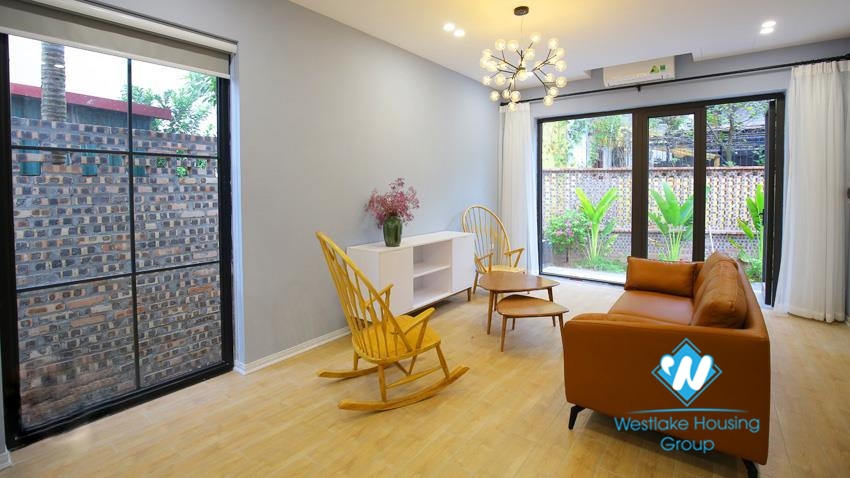 House for rent with four bedrooms and yard around the house in An Duong Vuong, Tay Ho