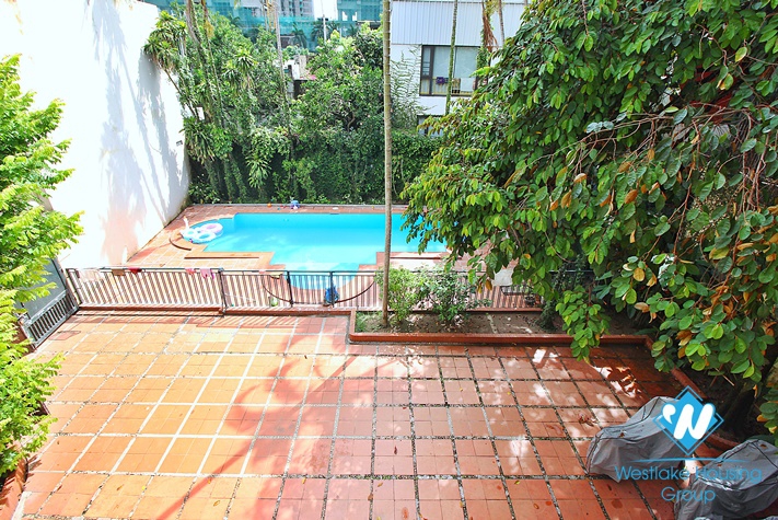 Charming villa for rent in Tay Ho with swimming pool and large garden yard