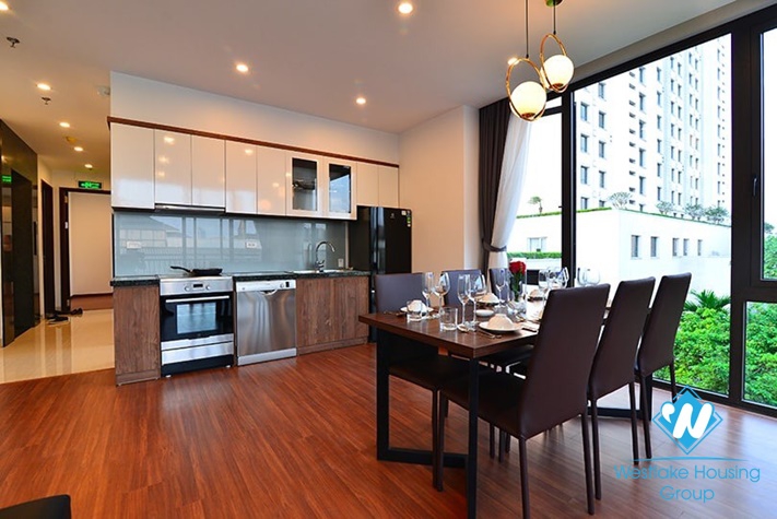 New and beautiful three bedrooms apartment for rent in Nghi Tam village, Tay Ho district, Ha Noi.