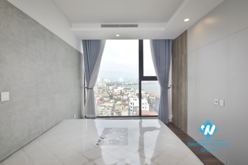 Three bedroom lake view apartment for rent in Sun Grand City Thuy Khue.