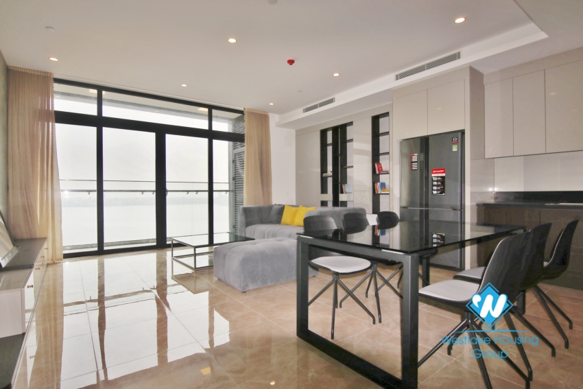 Three bedroom lake view apartment for rent in Sun Grand City Thuy Khue.