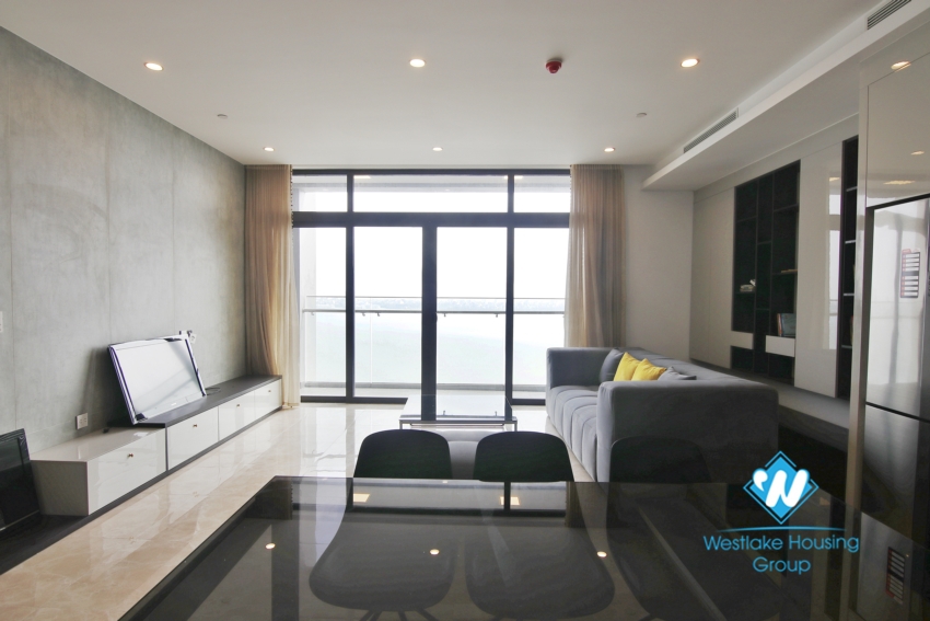 Three bedroom lake view apartment for rent in Sun Grand City Thuy Khue.