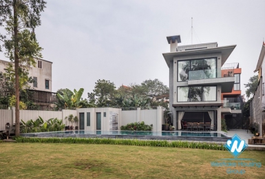 Modern house with nice swimming pool for rent in Long Bien area 