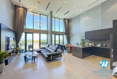 A brand new duplex in An Duong Vuong with river view for rent 