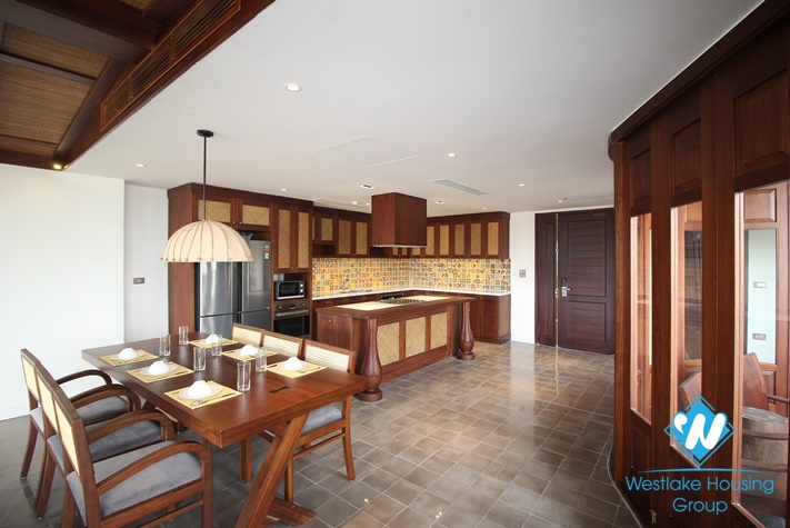 Lake view apartment with 4 bedrooms for rent in Quang Khanh st, Tay Ho District 