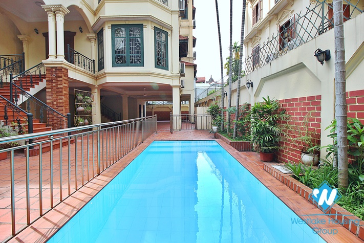 Spacious house with outdoor pool for rent in To Ngoc Van st, Tay Ho