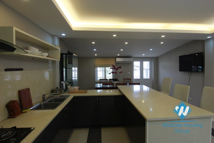 Nice house for rent with large courtyard in Au Co Street, Tay Ho District, Ha Noi
