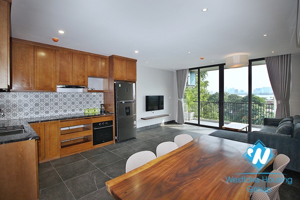 A bright 02 bedrooms apartment with lake view in Tay Ho, Ha Noi for rent