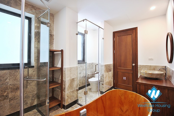 Brand new and lake view 4 beds duplex apartment for rent in Tay Ho area