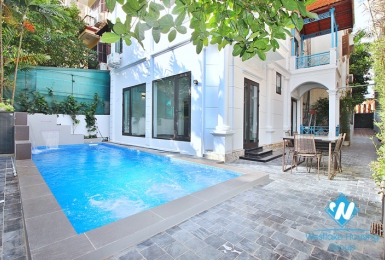 Outdoor pool four bedrooms house for lease in  Au Co st, Tay Ho