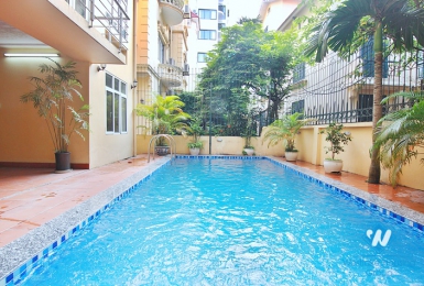 Large house with outside swimming pool for rent in Westlake area, Tay Ho district, Hanoi- unfurnished.