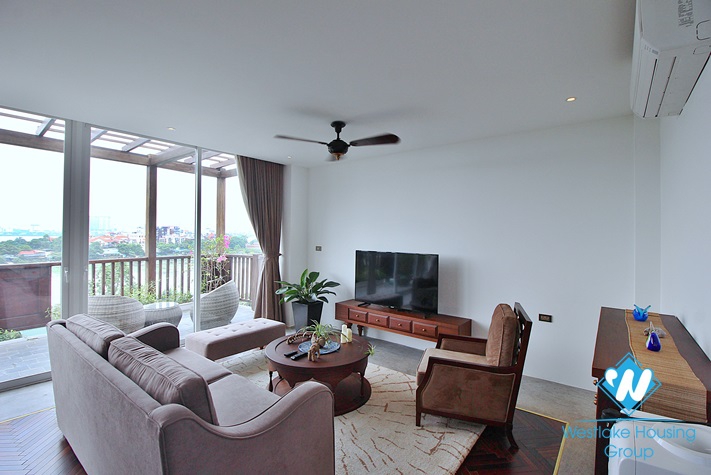 Janpanese style and lake view 3 beds apartment in Dang Thai Mai, Tay Ho for lease