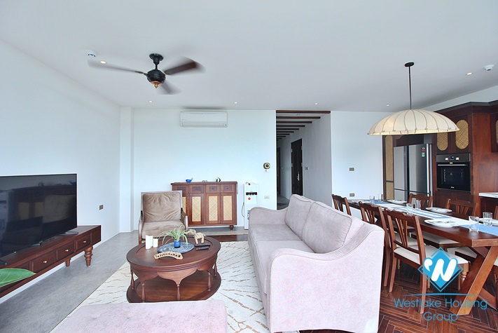 Janpanese style and lake view 3 beds apartment in Dang Thai Mai, Tay Ho for lease