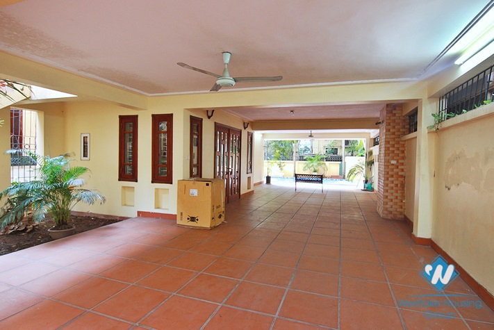 Large house with outside swimming pool for rent in Westlake area, Tay Ho district, Hanoi- unfurnished.