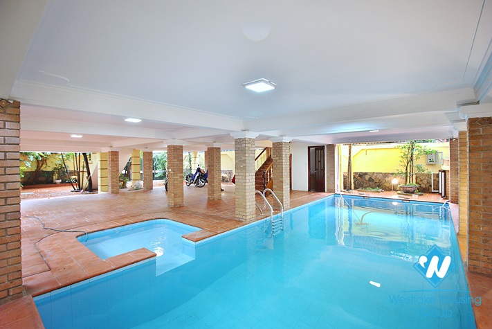 Beautiful house with swimming pool for rent in To Ngoc Van st, Tay Ho district 
